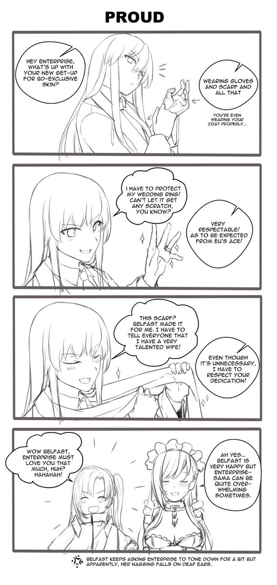 Enterprise/Belfast comic strip that I made on November last year. I don't know when I will color it so I'll just put it in here ?

#アズレン 