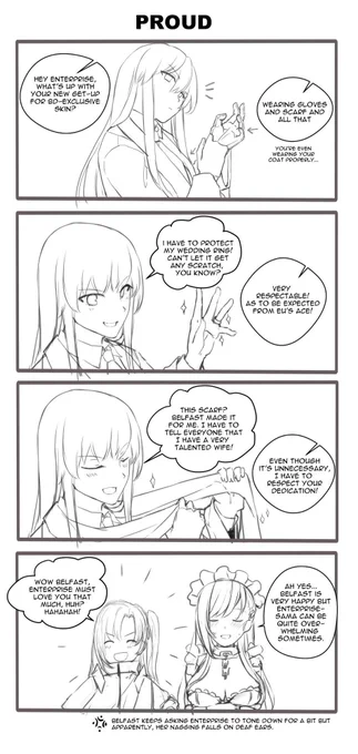 Enterprise/Belfast comic strip that I made on November last year. I don't know when I will color it so I'll just put it in here ?

#アズレン 