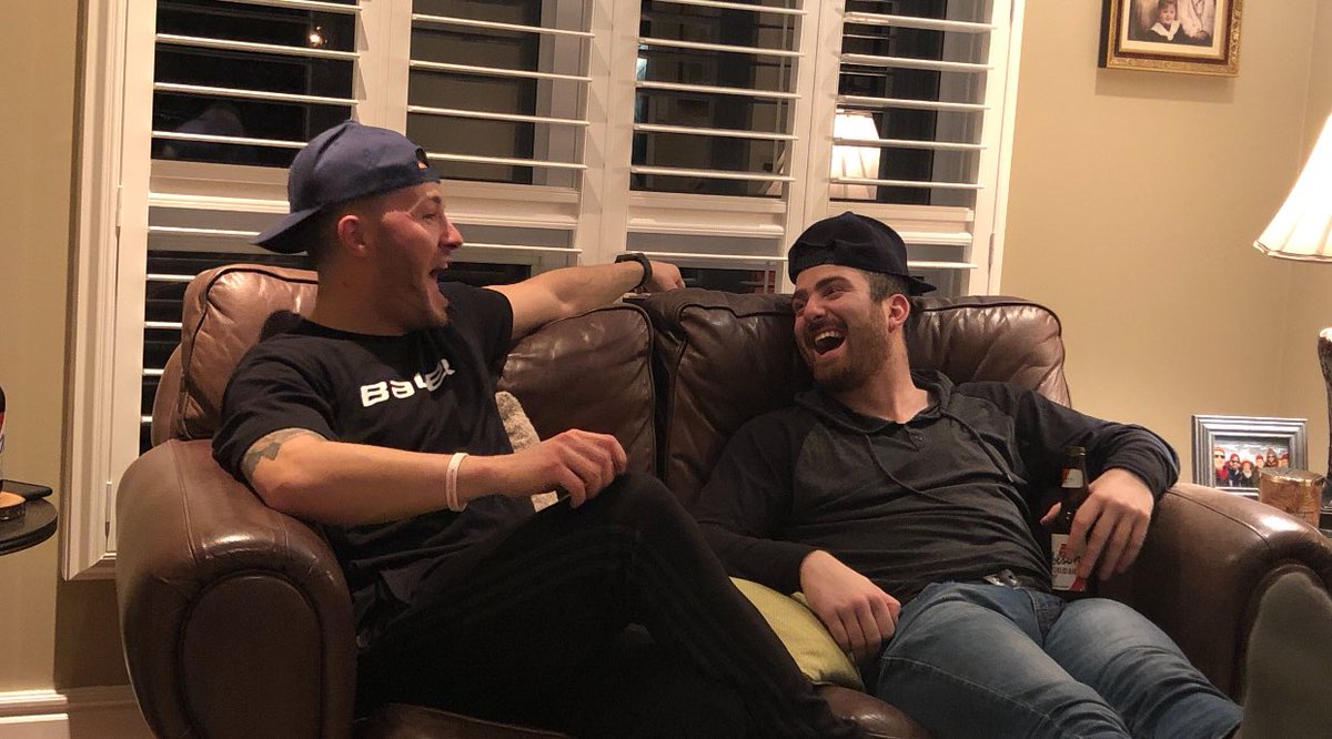 kris_barclay's tweet photo. Toss my boy @JonnyHky a follow, he’s new to Twitter. He’s still trying to figure out the whole skating and stick handling thing at the same time, but hey...good guy, tries hard, loves the game. #NextQuestion #ThanksForComin https://t.co/eAfwxl8eNQ