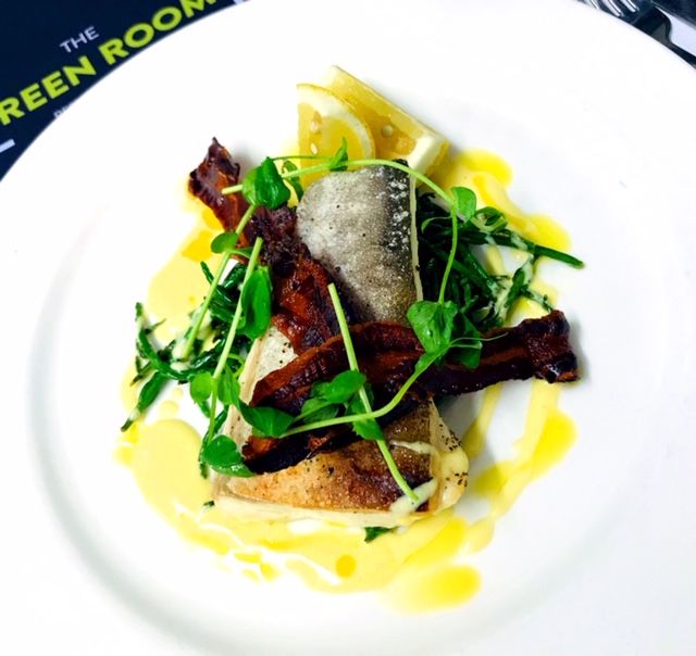 Saturday Night Fish Special - Grilled Halibut, Crispy Pancetta, Samphire, Hollandaise Sauce &amp; New Potatoes ~ Pair with a zesty New Zealand Sav, and let's call it the weekend! #halibut #fishspecial #newzealandwine #friends #flavour #greenroom #northhillhotel #colchester #essex