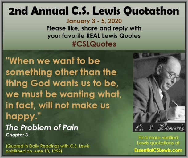 EssentialLewis's tweet photo. It's the 2nd Annual C.S. Lewis Quotathon - Day TWO! Join in by sharing your favorite Lewis quotes.
#CSLQuotes https://t.co/MiEkeBuC3S