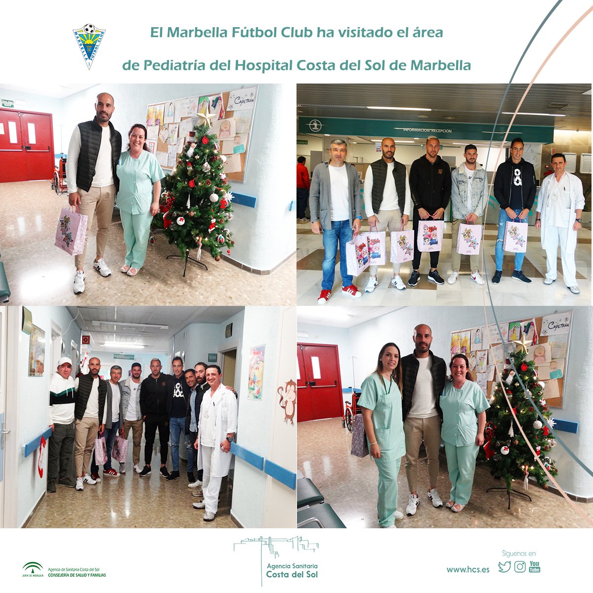 ASCostadelSol's tweet photo. #NotadePrensa 📰 | 

🏥⚽La expedición marbellí ha acudido al hospital con camisetas, bufandas, banderines y otros regalos del club con los que ha obsequiado a todos los niños y niñas que se encuentran ingresados en la unidad de Pediatría 🧸🖍🚂
➕🔗➡ https://t.co/d8uYpN1nD6 https://t.co/6DrWeAqDDw