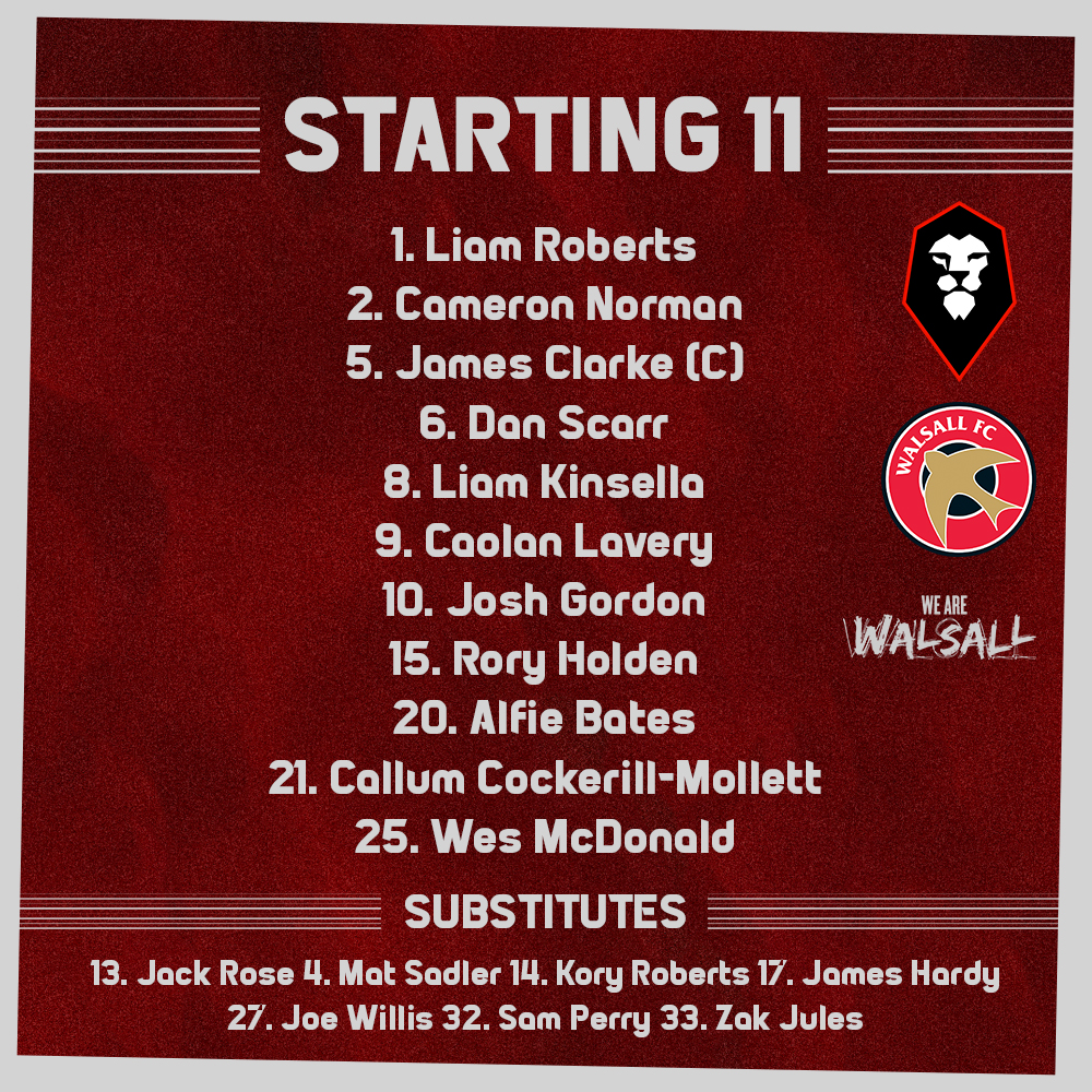 WFCOfficial's tweet photo. Here is your #Saddlers line-up for this afternoon. 

👏 Today's matchday squad includes seven academy graduates. https://t.co/lQn4JJwoyJ