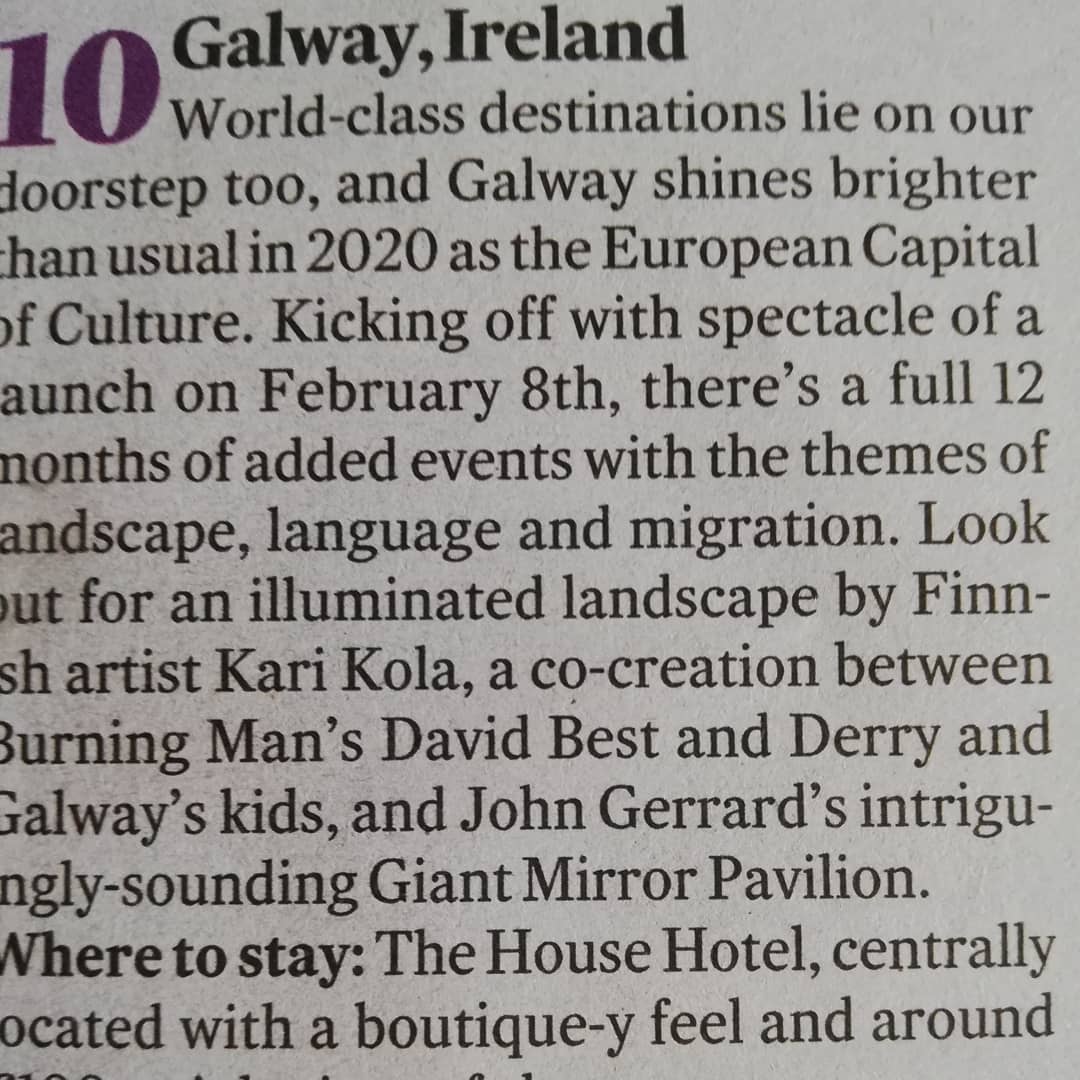 So good seeing Galway and of course @choicehotelgroup @househotelgalway named as a top 20 holiday destination in the world by @irishtimesmagazine today ❤️🥂✨👏

#galway #staycation #2020 #staywithus