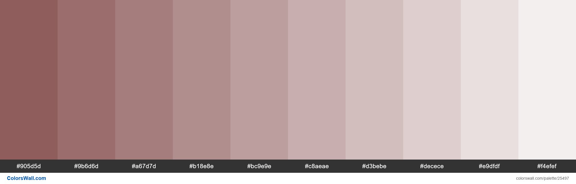 colorswall on X: Tints of Rose Taupe color #905D5D hex #905d5d