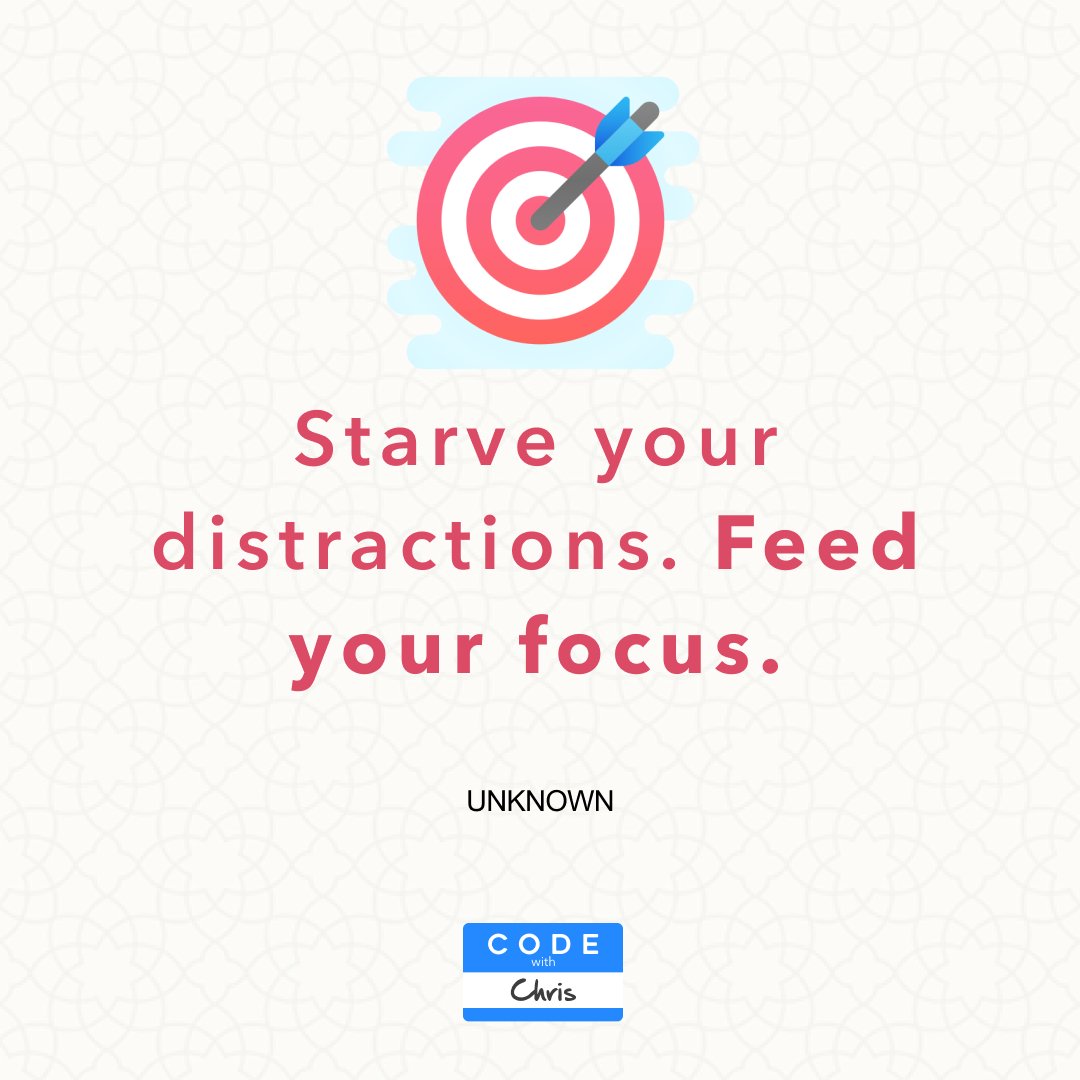 CodeWithChris's tweet image. Nowadays it's so easy to get distracted with social media, games, Netflix, DMs &amp;amp; multitasking to the nth power.  Find a little time to practice mindfulness and recognize which tasks are meaningful and which ones are just noisy 😂