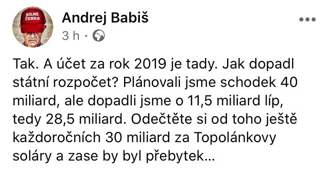 maestrosill's tweet photo. Z toho PR týmu už mi fakt asi jebne… Za schodek rozpočtu 2019 může @MirekTopolanek! Nicméně oceňuji originalitu, konečně po dlouhé době něco, za co nemůže @kalousekm… https://t.co/phJUtbKpmr