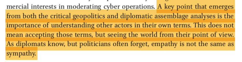 LibrariumViews's tweet photo. Some #wisdom from @shaun_riordan's excellent paper; 'The #Geopolitics of #Cyperspace: A Diplomatic perspective.'..#Analysis #ThinkingAboutThinking https://t.co/EKqsJMxiHu
