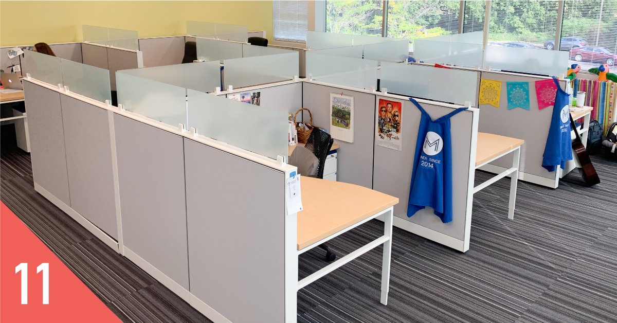 MediaMinefield's tweet photo. 11 New Work Stations - and over 2,600 square feet added to our office space! We had to find somewhere for our eight new employees to sit. Check out all the new features of our expanded space ➡️https://t.co/AKD8xeLY5s Via @MSPBJnews #12DaysofMM https://t.co/7cwaWEcok8