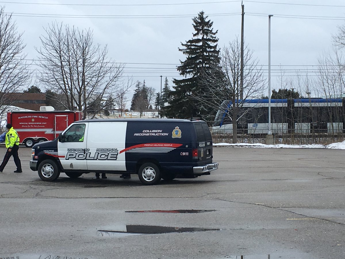 CTVKitchener's tweet photo. Regional police are continuing to investigate after a pedestrian was fatally struck by an LRT train. https://t.co/1uZkrcpSh7 https://t.co/E3CgHDW336