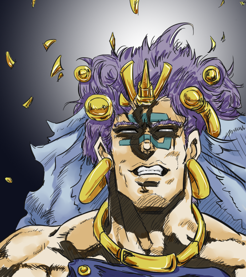 ジャミキチ ジョジョの奇妙な冒険第二部に登場する柱の男 ワムウを模写してみました 最後の 俺はお前と出会うために一万数千年もさまよっていたのかもしれん の台詞がかっこよすぎて泣けます 最終流法 ファイナルモード 渾楔颯 こんけつさつ