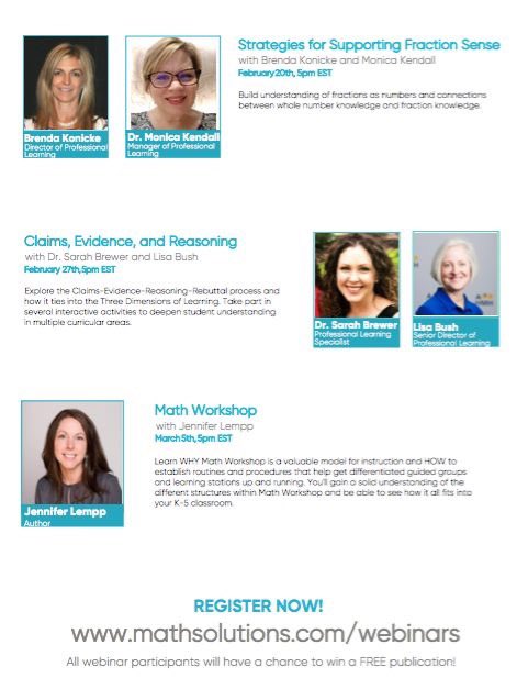 Check out this great free  #MathSolutions winter webinar series!  Register today mathsolutions.com/webinars #mathchat #edchat #suptchat #math