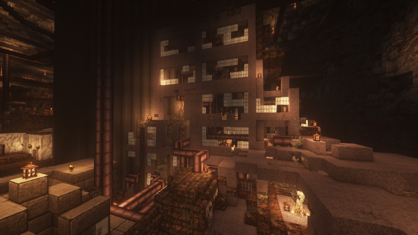 Ryosios Minecraft スチームパンクストリート スチームパンク階層都市続き 下層です スラム街的なところ T Co 1sljqogo0y Twitter