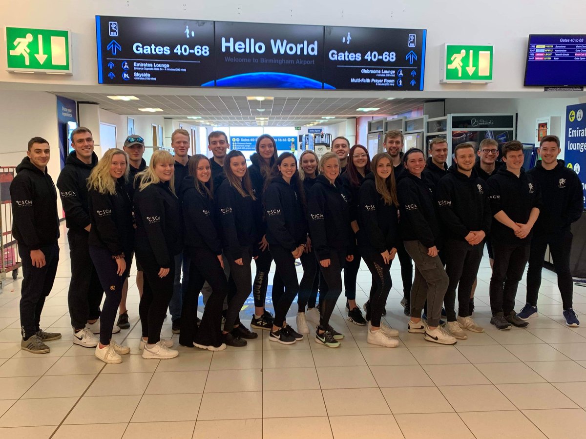 And we are ready to go!! 23 hi-performance and competitive swimmers are off to Torremolinos for a weeks training camp. Many thanks to @CSCMITSolutions  for providing the hoodies, they look fab!! <a href="/UBSport/">University of Birmingham Sport</a>