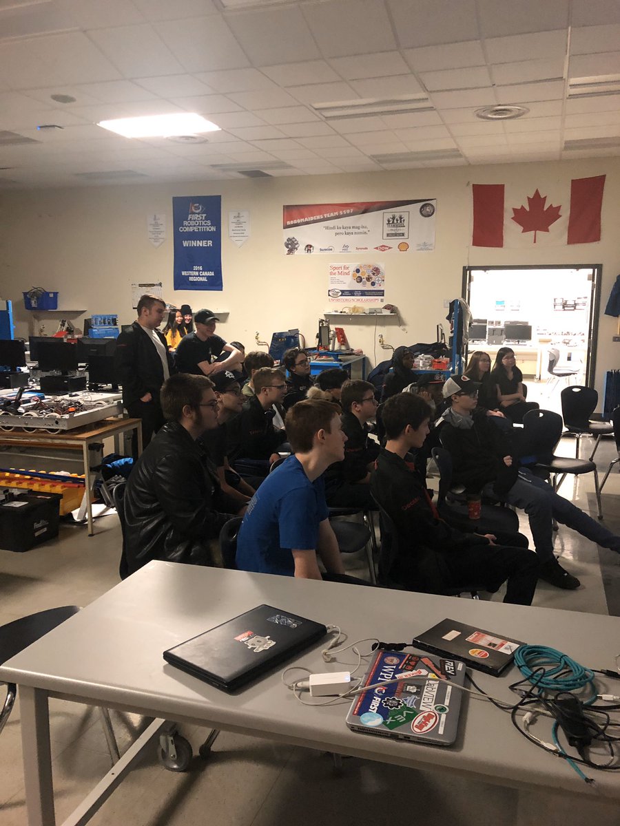 TomMacIsaac2's tweet photo. Early morning!! #frc #fmcsd #trapperpride #ymm teams 5697 & 4625 and media team waiting and very excited for this seasons game reveal! #syncrude #spartancontrols #acden live stream on firstinpires, tune in!! https://t.co/iH7N6taFzj