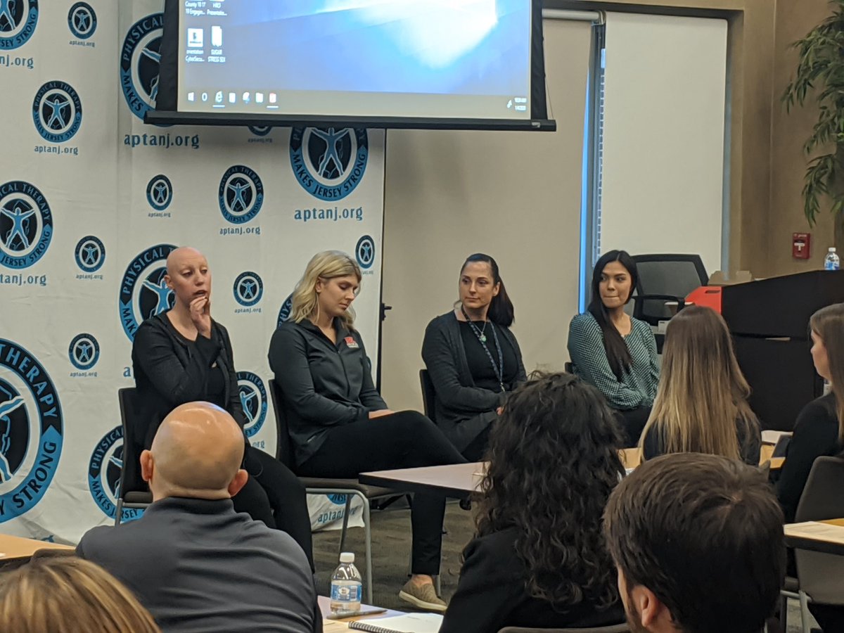 APTANJ's tweet photo. New professionals panel dropping some knowledge about bridging the gap from student to clinician on now. https://t.co/BWybOlzlvS