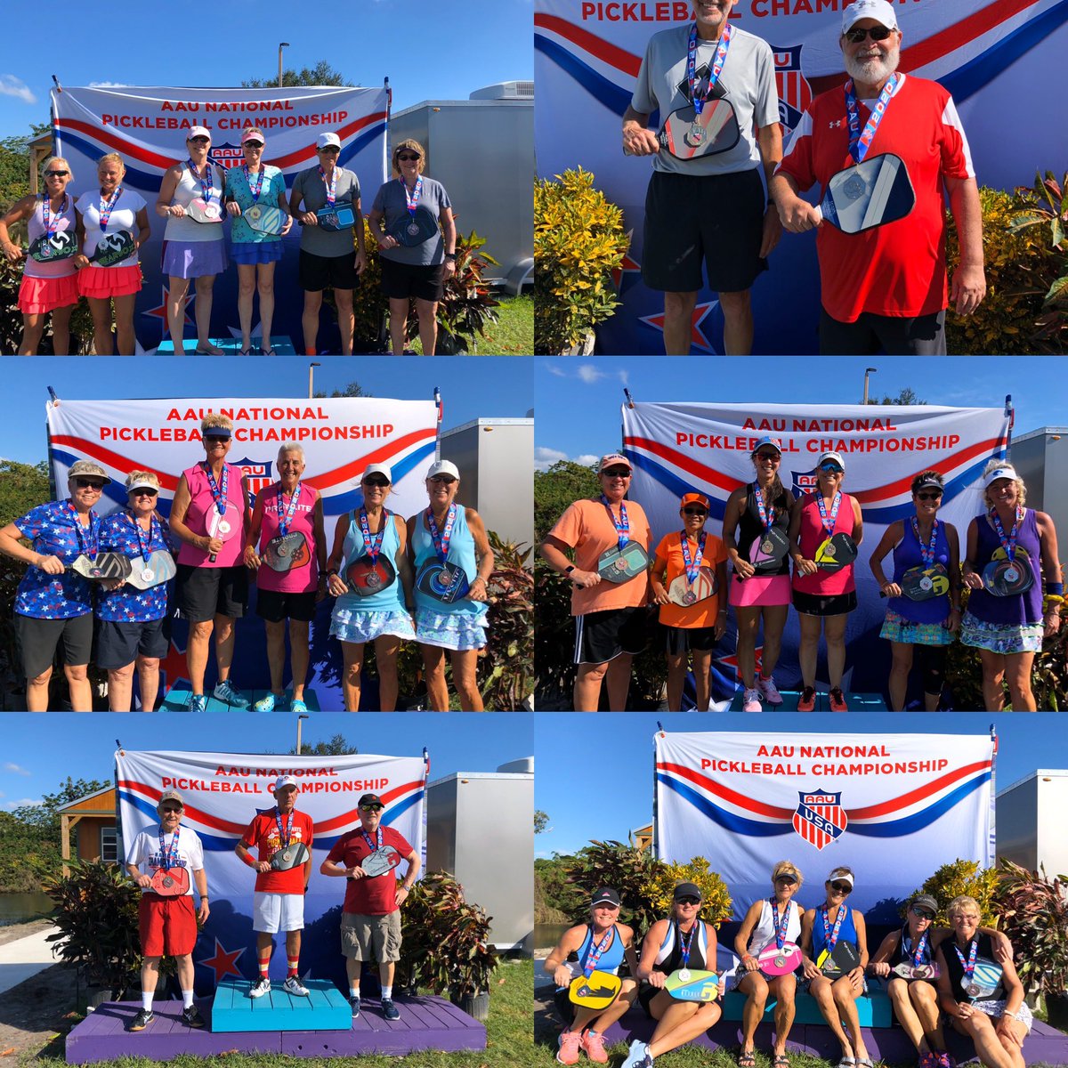pickleball_fl's tweet photo. Day 1 champions at the AAU National pickleball championships. Punta Garda fl. Follow us for future events https://t.co/3L4uhG2btP