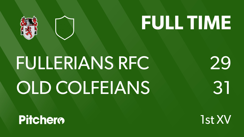 FulleriansRFC's tweet photo. FULL TIME: Fullerians RFC 29 - 31 Old Colfeians
#FULOLD #Pitchero
https://t.co/p7MmqQ29vV https://t.co/wC88Ty93MV