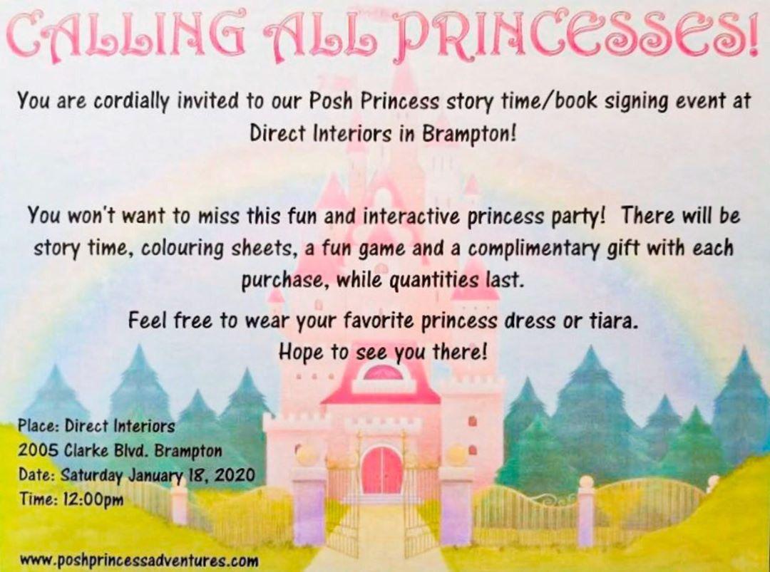 Princesstowne's tweet photo. 🚨👑💕 CALLING ALL PRINCESSES!💕👑🚨
We are delighted to announce that we will be hosting our first event of 2020 at #DirectInteriors in #Brampton Hope to see you there on Saturday January 18th at 12pm.
-----------------------------
#kidlit #storytime https://t.co/7s7Mx4JjXk