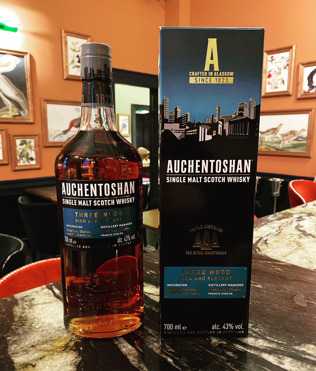 Auchentoshan Three Wood Single Malt Scotch  Whisky - This popular Three Wood is matured initially in bourbon casks before being finished in Oloroso and PX sherry casks.