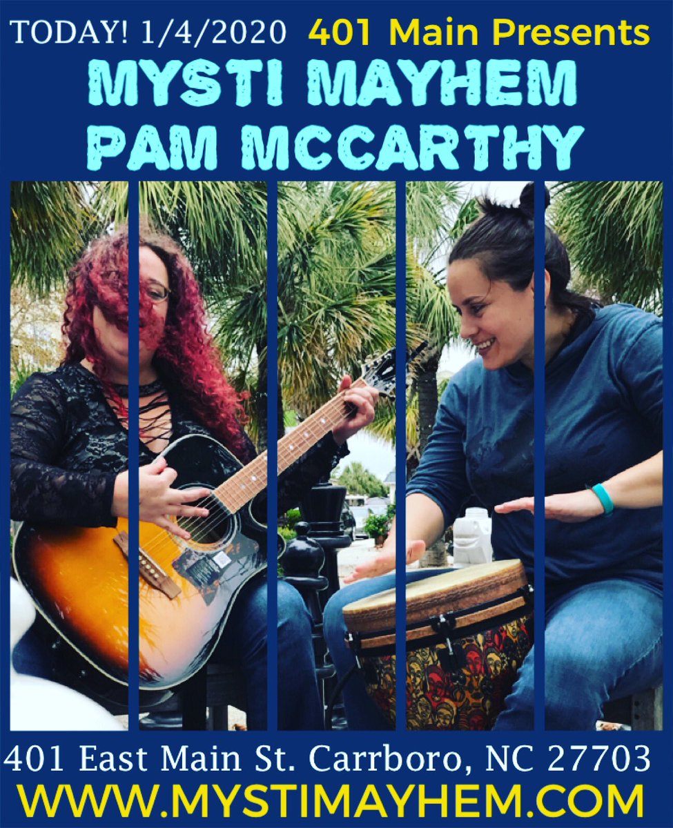 mystimayhem's tweet photo. Today! @pjdrummer16 Pam McCarthy and i are exploring inner space through music. Let us get it, shall we? https://t.co/AuFWQYAUYO #401main #carrboronc #livemusic #music #band #duo #mystimayhem https://t.co/mlG6Bfdx6B