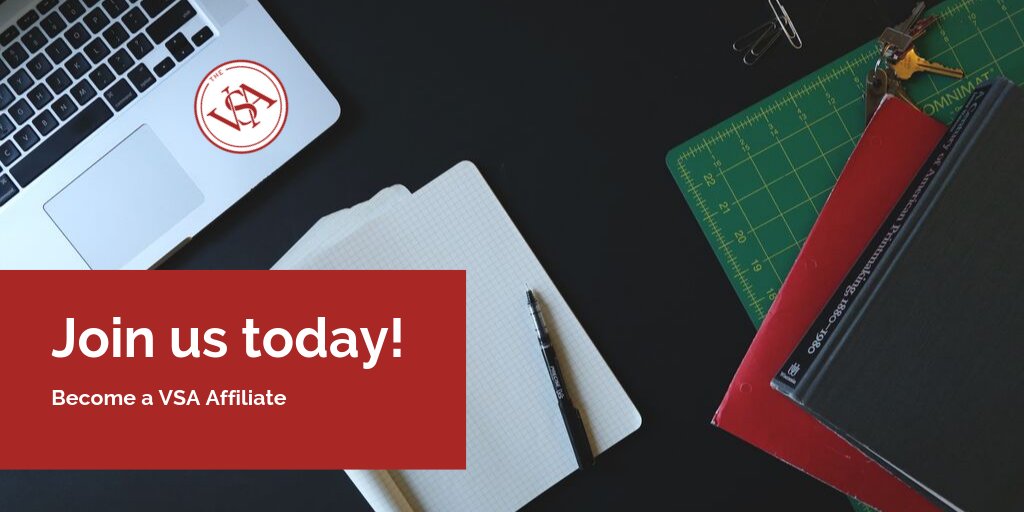 Interested in becoming a VSA Affiliate?  Inquire today.

VSA Affiliates share in the marketing and promotion activities while earning money for their efforts and success.  okt.to/jwnFU0