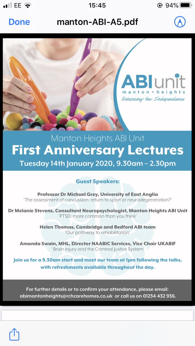 UKABIF's tweet photo. Free #braininjury event in #Bedford in just a couple of weeks time with a great line up, including two @UKABIF trustees! ⁦@ASwain5⁩ ⁦@DrMichaelJGrey⁩ ⁦@MantonABI⁩ #corporatemember https://t.co/bzONN5l1fZ