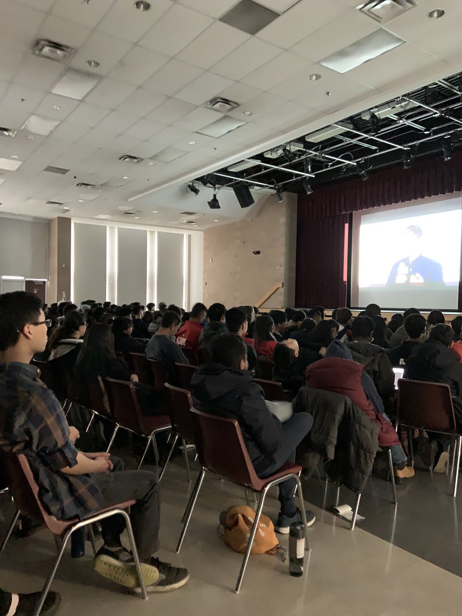 Our cafeteria is full of eager students waiting for FIRST’s #INFINITERECHARGE!! We’re ready for the 2020 season.