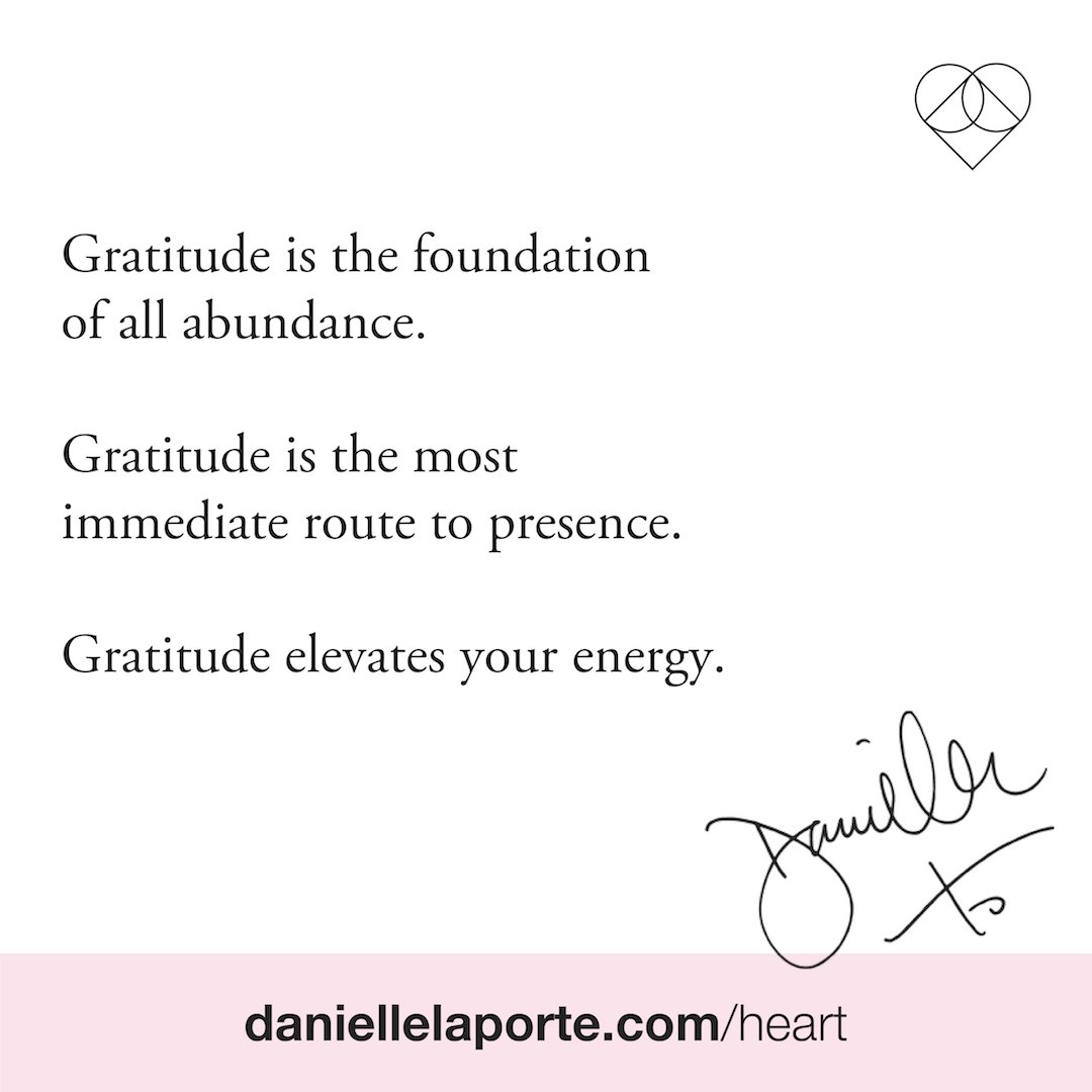 DanielleLaPorte's tweet photo. Name what you’re grateful for. “I give thanks for…” “I am grateful for…”. ⁣⁣⁣Gratitude’s just one of the elements built into The Heart Centering visualization. There are 7 steps. I do this sequence for calm and focus. AND OVERFLOWING GRATITUDE. https://t.co/AQ5fO1lvTQ https://t.co/UGtb01zHcv
