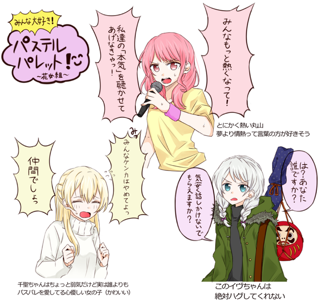 パスパレメンバーの性格を改変してみたっていう
誰も得しない遊びをしてしまいました・・・・・・ 