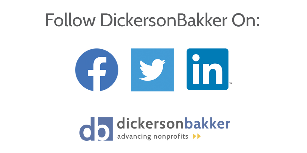 We've joined the DickersonBakker team - follow <a href="/DickersonBakker/">Dickerson Bakker</a> for our latest blogs, news, and opportunities to advance your nonprofit!