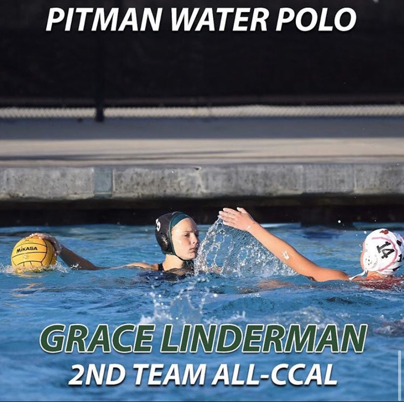 AquaticsPitman's tweet photo. Our girls who were named a part of the CCAL All League team! 💚 
Jennavieve Van Oostende- Honorable Mention 
Grace Linderman- 2nd Team All League 
Maddy Ngo- 2nd Team All League 
Joelle Lok- Offensive Player of the Year https://t.co/7J9XX8S8kk