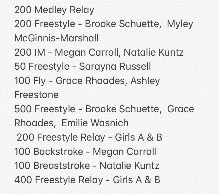 Wauseonsports's tweet photo. Girls qualifying for finals at the Oak Harbor Swimming Invitational https://t.co/ki5X49nzPD