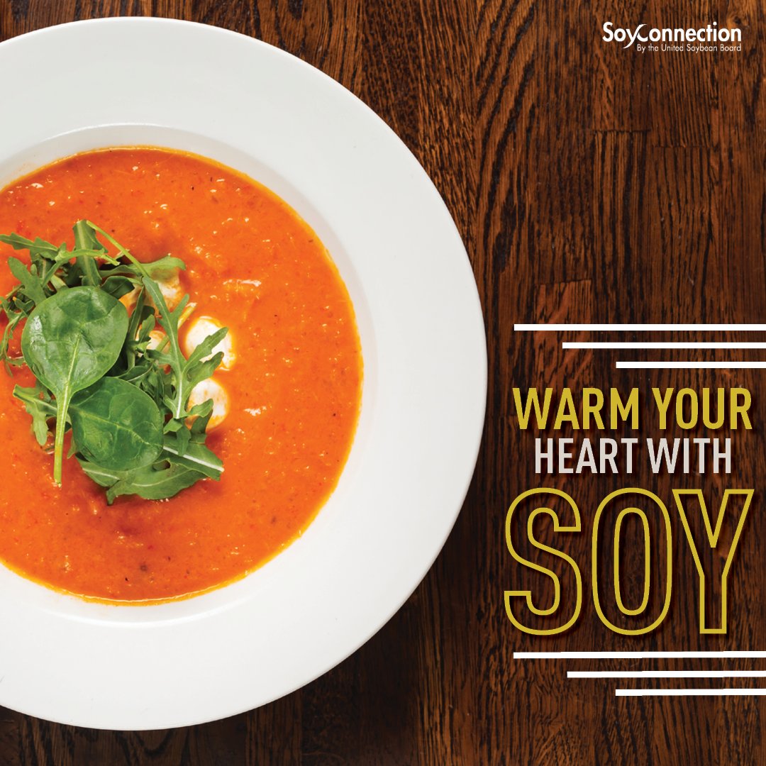 SoyConnection's tweet photo. When it's cold and ❄️❄️❄️ outside, << SOY's >> got your back! Warm-up from the inside with this creamy, Tomato and Roasted Pepper Soup. https://t.co/mIhT0RhKYa

🤩BONUS: Can you guess what soyfood products are used in this recipe?! https://t.co/lwS5dbU4KJ