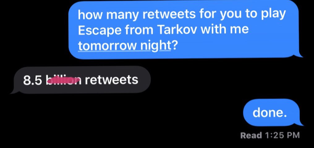 ONE_shot_GURL's tweet photo. Alright everyone! @TSM_Chica said she’d play Tarkov with me Sun night if we get 8.5 retweets.. let’s go! 🔥 https://t.co/sbPSWExTUD