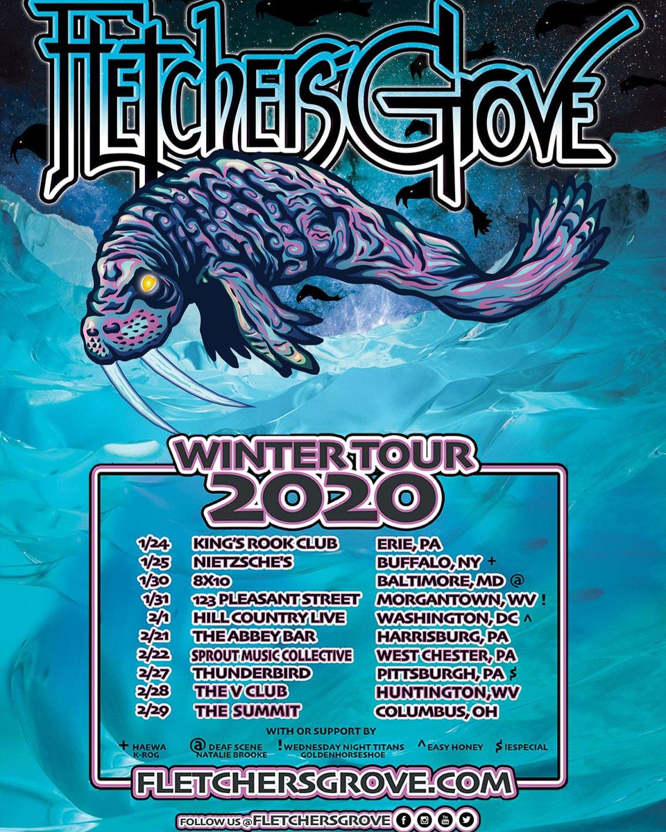 fletchersgrove's tweet photo. WEST VIRGINIA SHOWS!!
1/31 123 Pleasant Street -Morgantown 💛💙
2/28 The V Club -Huntington
💚
Poster by @madeinwv 
#FletchersGrove #WestVirginia #WVU #HailWV #GotoWV #CountryRoads #Mountaineers #BeatKU #GoldNBlue #Huggstown #Huntington #Marshall #TheHerd 
@123pleasant 
@VClubWV https://t.co/OH0AxLST0q