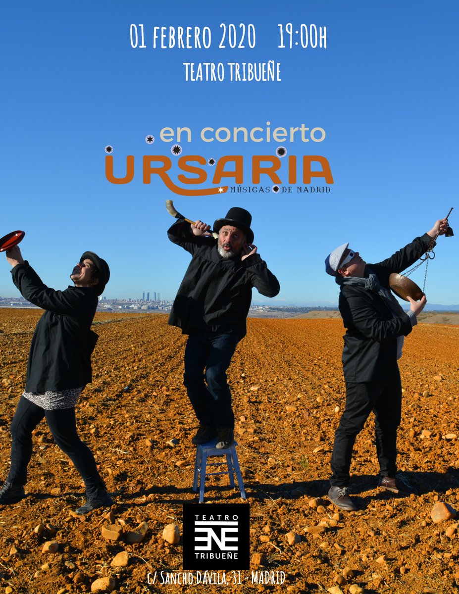 El proximo 1 de febrero a las 19:00h en <a href="/TeatroTribuene/">Teatro Tribueñe</a> 
ursaria.es/evento/teatro-…
Las entradas vuelan