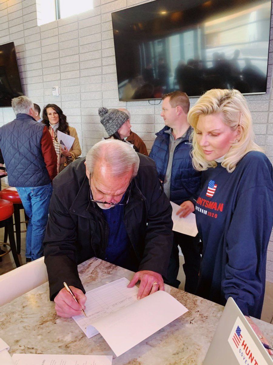 HuntsmanGov2020's tweet photo. Couldn’t think of a better day to officially start collecting ballot signatures than on Utah's own statehood day! 124 years of vision, industry, innovation and progress. Let's keep the hive buzzing! #huntsmangov2020 https://t.co/7qNZtIwxca