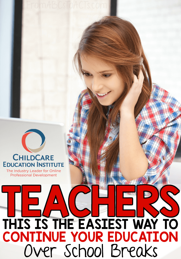 Teachers! Looking to get some professional development done while your school is on break?  #AD <a href="/CCEIonline/">ChildCare Education Institute</a> lets you do it all from your couch! fromabcstoacts.com/the-easiest-wa…