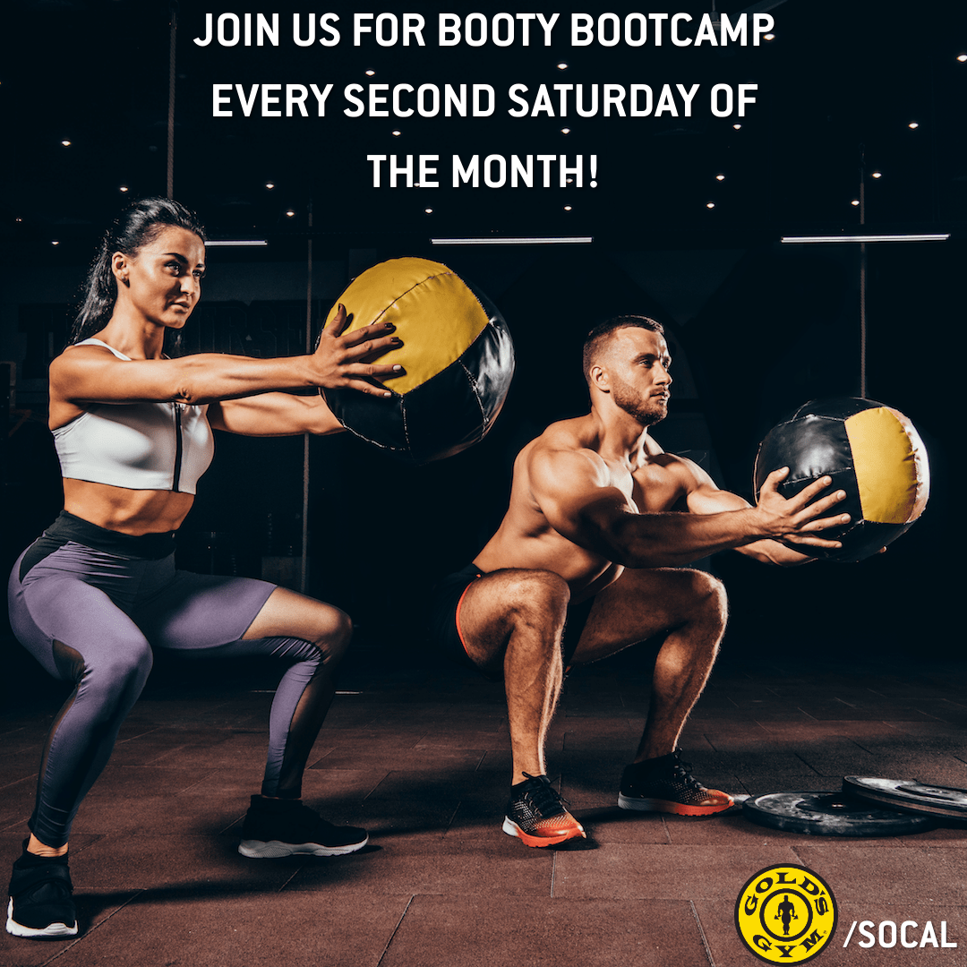 GoldsGymSoCal's tweet photo. Get ready for #BootyBootcamp next weekend!
Every second Saturday of the month at 10AM SHARP!
Come into your local @GoldsGymSoCal and sign up today!
#GoldsGymSocal #GoldsFitness #SouthernCalifornia #Workout #PersonalTraining #Healthy #FitSpo #Motivation https://t.co/9bw6bGCI3r