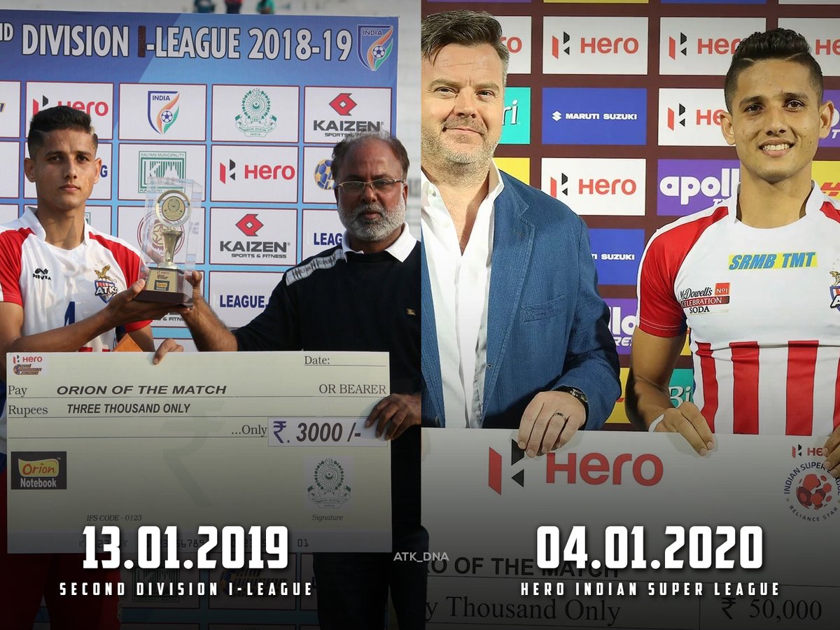 atk_dna's tweet photo. Beginning of 2019: Hero of the match against Mohammedan SC in 2-0 away win in 2nd division I-League.
Beginning of 2020: Hero of the match against Mumbai City FC in 2-0 away win in Hero ISL.
Start every year in style, just like how Sumit does 😎🔥

#AamarBukeyATK https://t.co/4aHo7KSW1Y