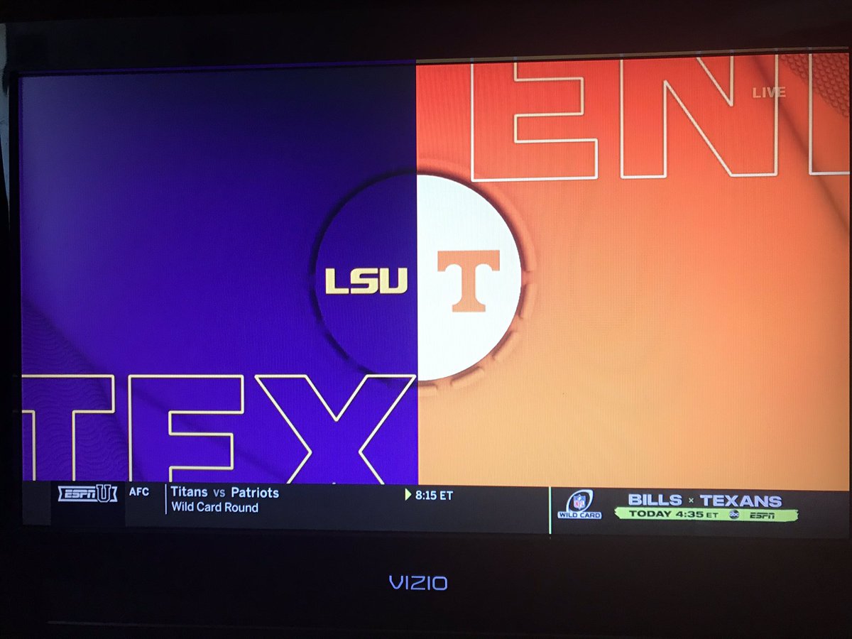 Survive623's tweet photo. Hey @espn please have the guys in graphics fix our logo! They have us as Texas? @SECNetwork can y’all get Thai fixed? 😂😂#LSU #FixDat #ESPNU #Tenesse @TBob53 @JordyCulotta @MattMoscona https://t.co/14PNi8nfWw