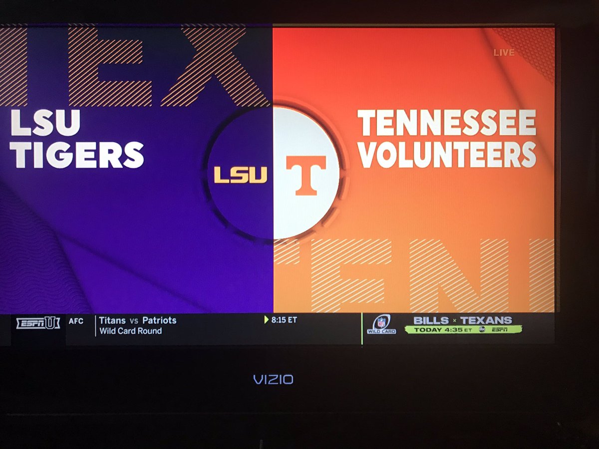 Survive623's tweet photo. Hey @espn please have the guys in graphics fix our logo! They have us as Texas? @SECNetwork can y’all get Thai fixed? 😂😂#LSU #FixDat #ESPNU #Tenesse @TBob53 @JordyCulotta @MattMoscona https://t.co/14PNi8nfWw