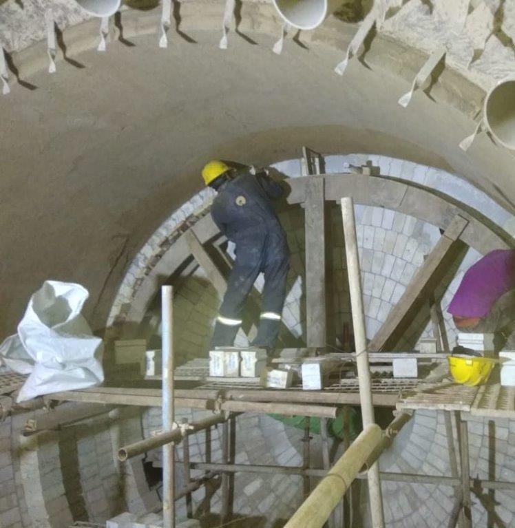 ref_solutions's tweet image. Mullite bricklining supplied and applied for a refinery incinerator