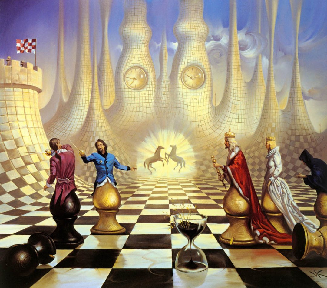 6Mysterium's tweet photo. Chess, by Vladimir Kush, 2000 🎨 https://t.co/8qjIgK0kYi