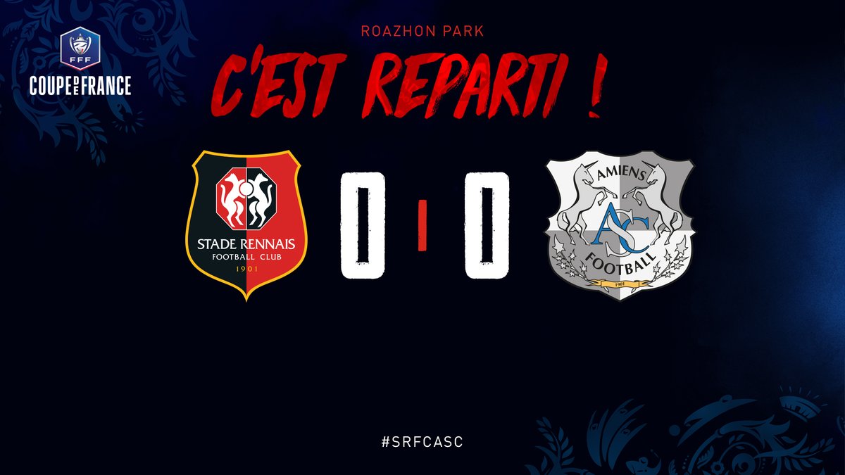 staderennais's tweet image. [#SRFCASC] 0-0

Les 22 acteurs sont de retour. Le coup d'envoi de la seconde période est donné au Roazhon Park ! 
---
@coupedefrance
#AllezRennes
#ToutDonner 💪🔴⚫️