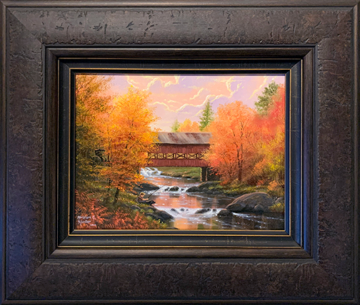 MastersEditions's tweet photo. Abraham Hunter original available NOW! Call your favorite Art Consultant to purchase.

“Autumn Afternoon” 9x12 $1525 Framed in Davinci Mocha with Remarque of a covered bridge &amp; buggy.

#AbrahamHunter #MastersEditions #AutumnAfternoon #AutumnAfternoonByAbrahamHunter https://t.co/K939iLyxys