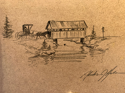 MastersEditions's tweet photo. Abraham Hunter original available NOW! Call your favorite Art Consultant to purchase.

“Autumn Afternoon” 9x12 $1525 Framed in Davinci Mocha with Remarque of a covered bridge &amp; buggy.

#AbrahamHunter #MastersEditions #AutumnAfternoon #AutumnAfternoonByAbrahamHunter https://t.co/K939iLyxys