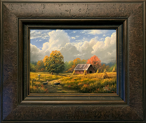 MastersEditions's tweet photo. Abraham Hunter original available NOW! Call your favorite Art Consultant to purchase.

“Harvest Time Turkeys” 9x12 $1525 Framed in Davinci Mocha with Remarque of a farm couple.

#AbrahamHunter #MastersEditions #HarvestTimeTurkeys #HarvestTimeTurkeysByAbrahamHunter https://t.co/RozuhD55Ca