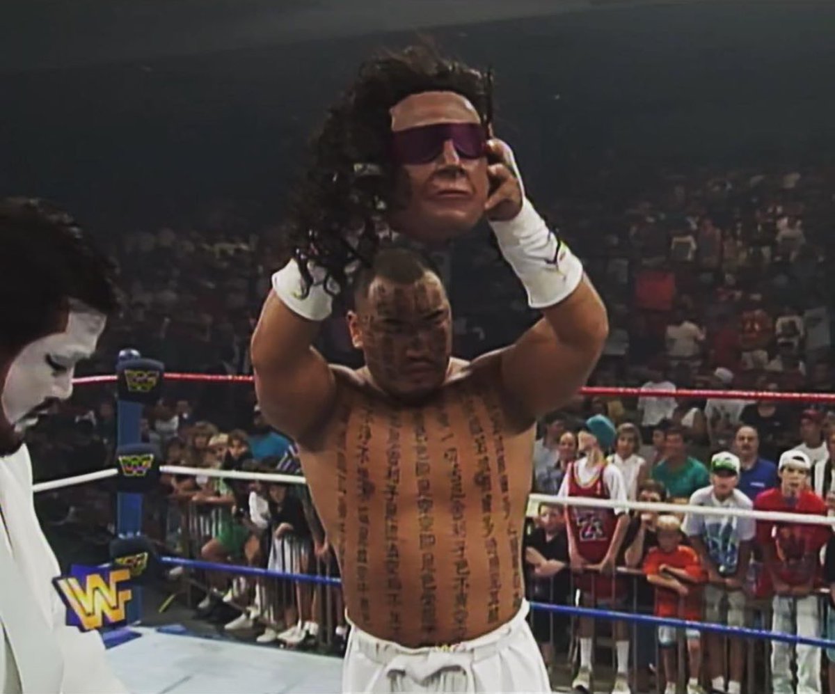 New WWF Generation on X: "Hakushi holding Bret Harts “head” @BretHart #NewWWFGeneration #WWE #WWF #RAW #Smackdown #AEW #NXT #BretHart #Hakushi https://t.co/srihUNPPZK" / X